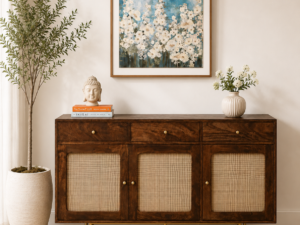 Ravello Solid Wood Side Storage Cabinet in Provincial Teak Finish