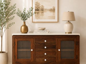 Lumiera Handcrafted Sheesham Wood Cabinet for Contemporary Homes