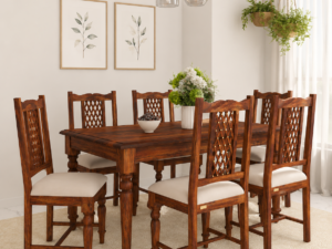 Brentova Solid Sheesham Wood 6 Seater Dining Set
