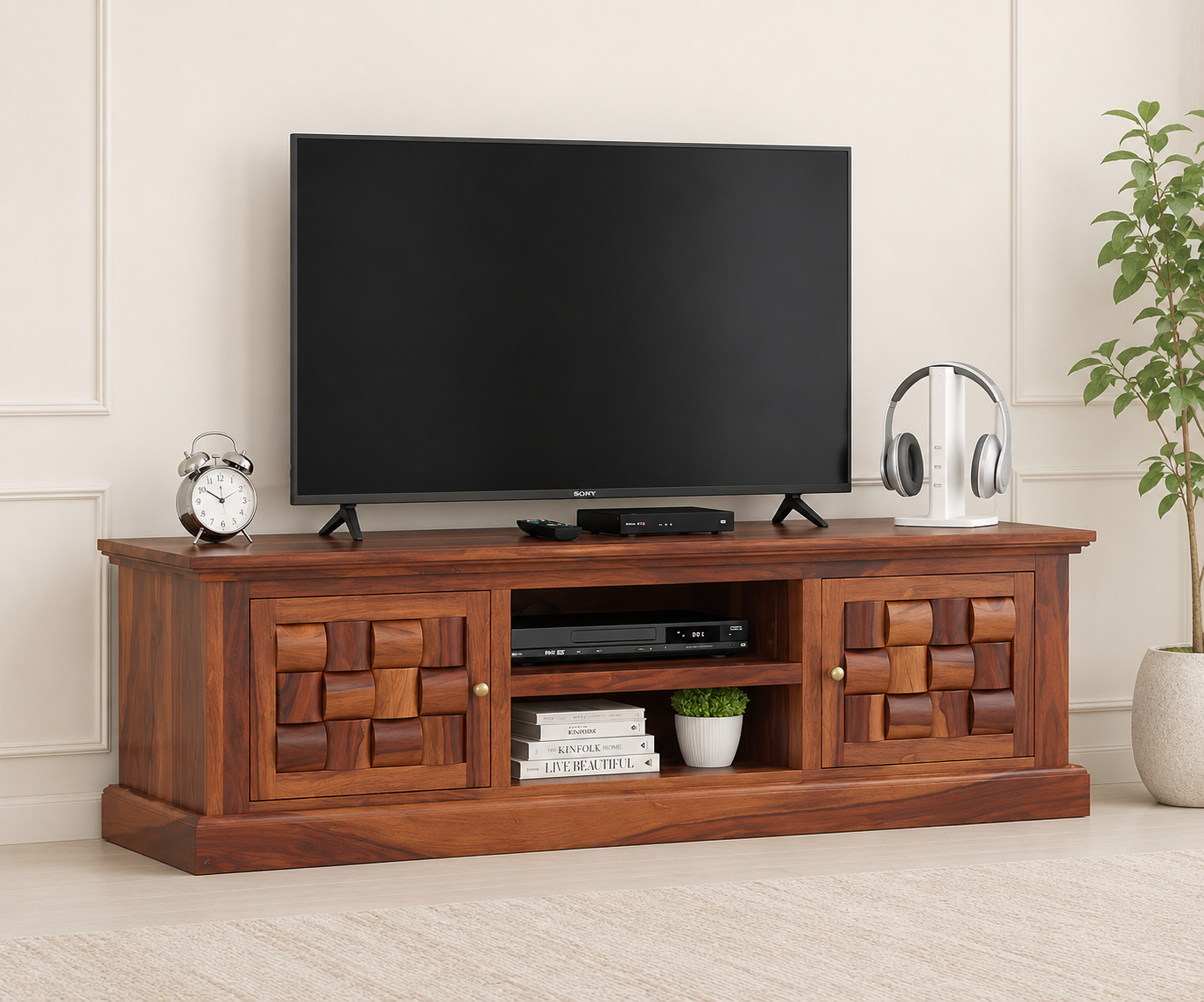 Willow Handcrafted Wooden Media Console Unit
