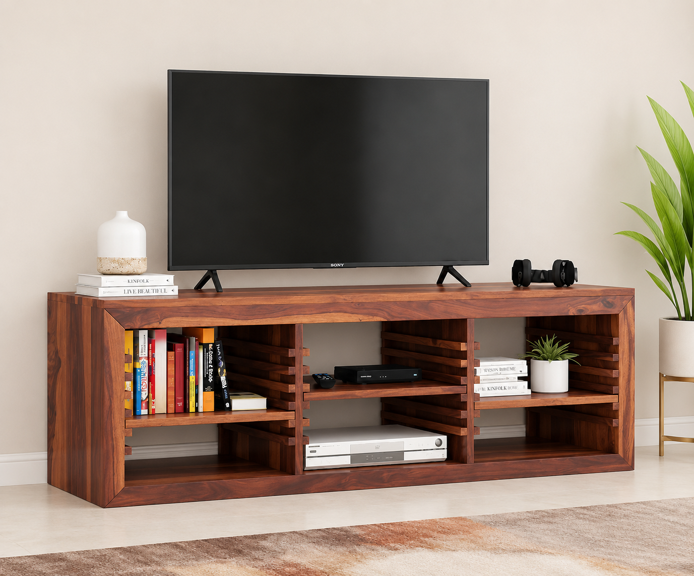 Wooden TV Unit with Drawers