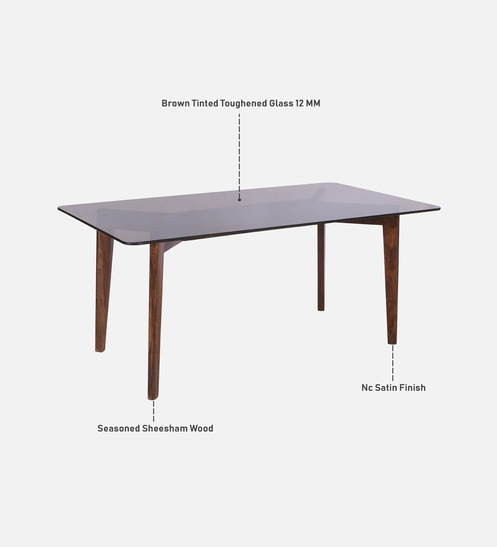 Aaranya Solid Sheesham Wood 6 Seater Dining Table Set in Honey Finish - Image 3