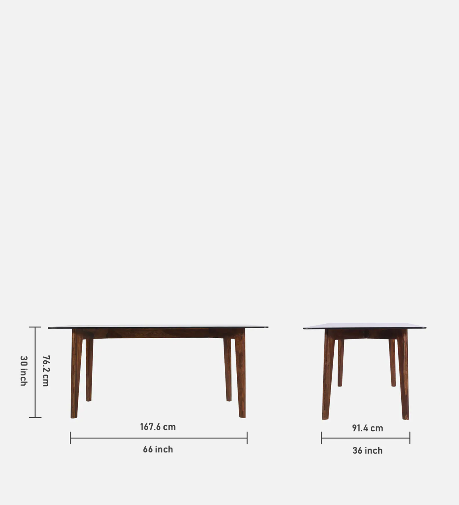 Aaranya Solid Sheesham Wood 6 Seater Dining Table Set in Honey Finish - Image 10