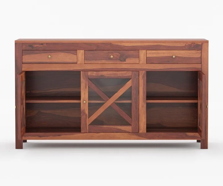 Aaranya Solid Sheesham Wood Storage Cabinet in Honey Finish - Image 6