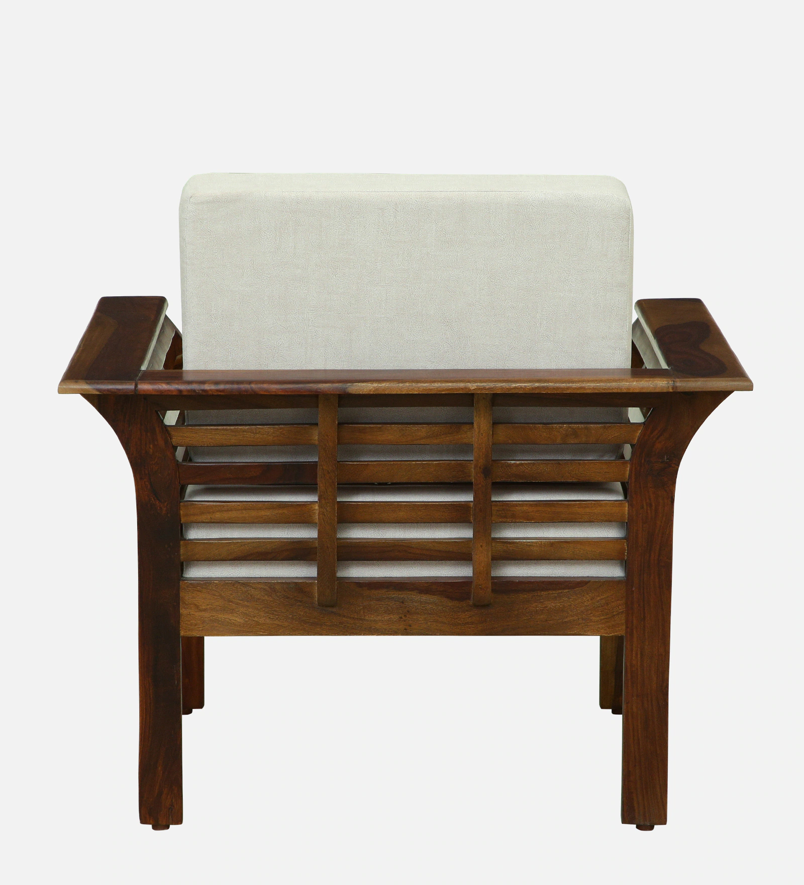 Alton Sheesham Wood 1 Seater Sofa with Premium Cushioned Seating in Honey Oak Finish - Image 5
