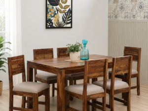 Alverton Solid Sheesham Wood 6 Seater Family Dining Set