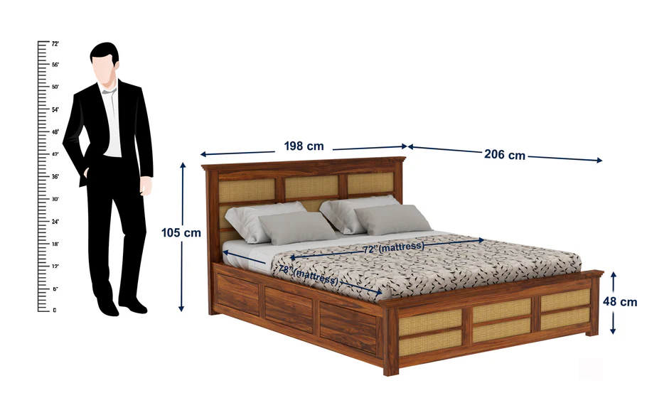 Alvesta Solid Wood Bed with Premium Finish and Durable Wooden Frame - Image 2