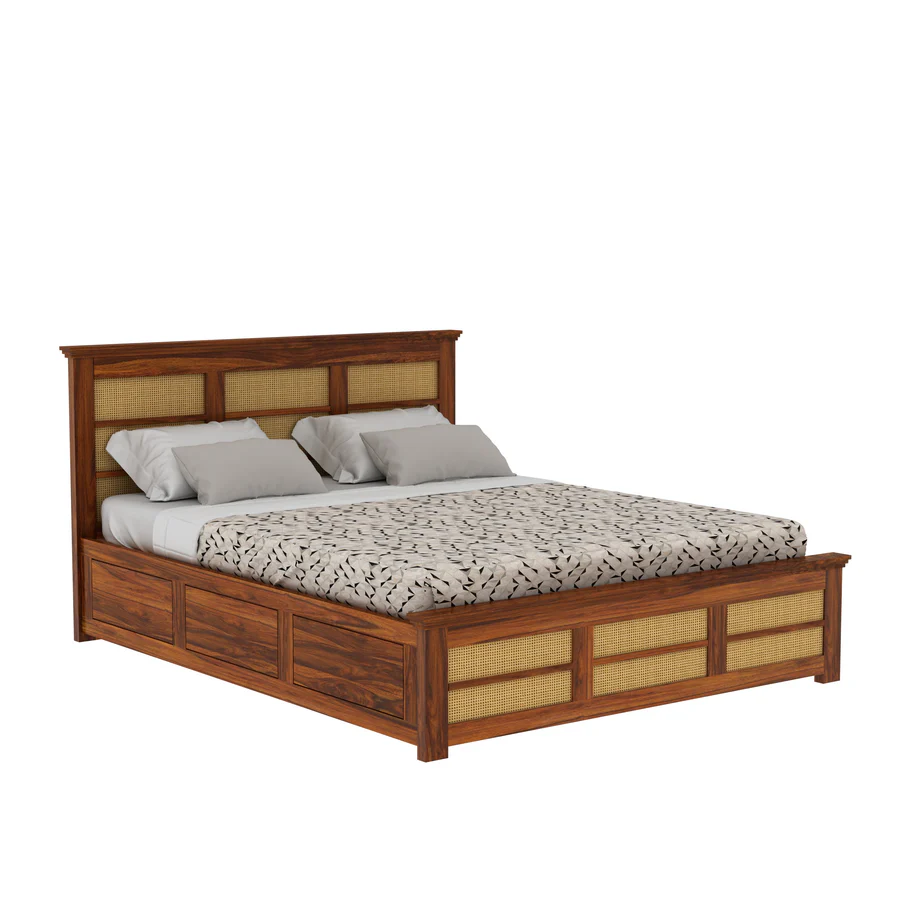 Alvesta Solid Wood Bed with Premium Finish and Durable Wooden Frame - Image 3
