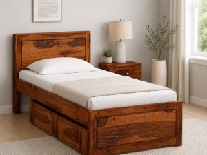 Alvito Premium Wooden Single Bed with Modern Craftsmanship