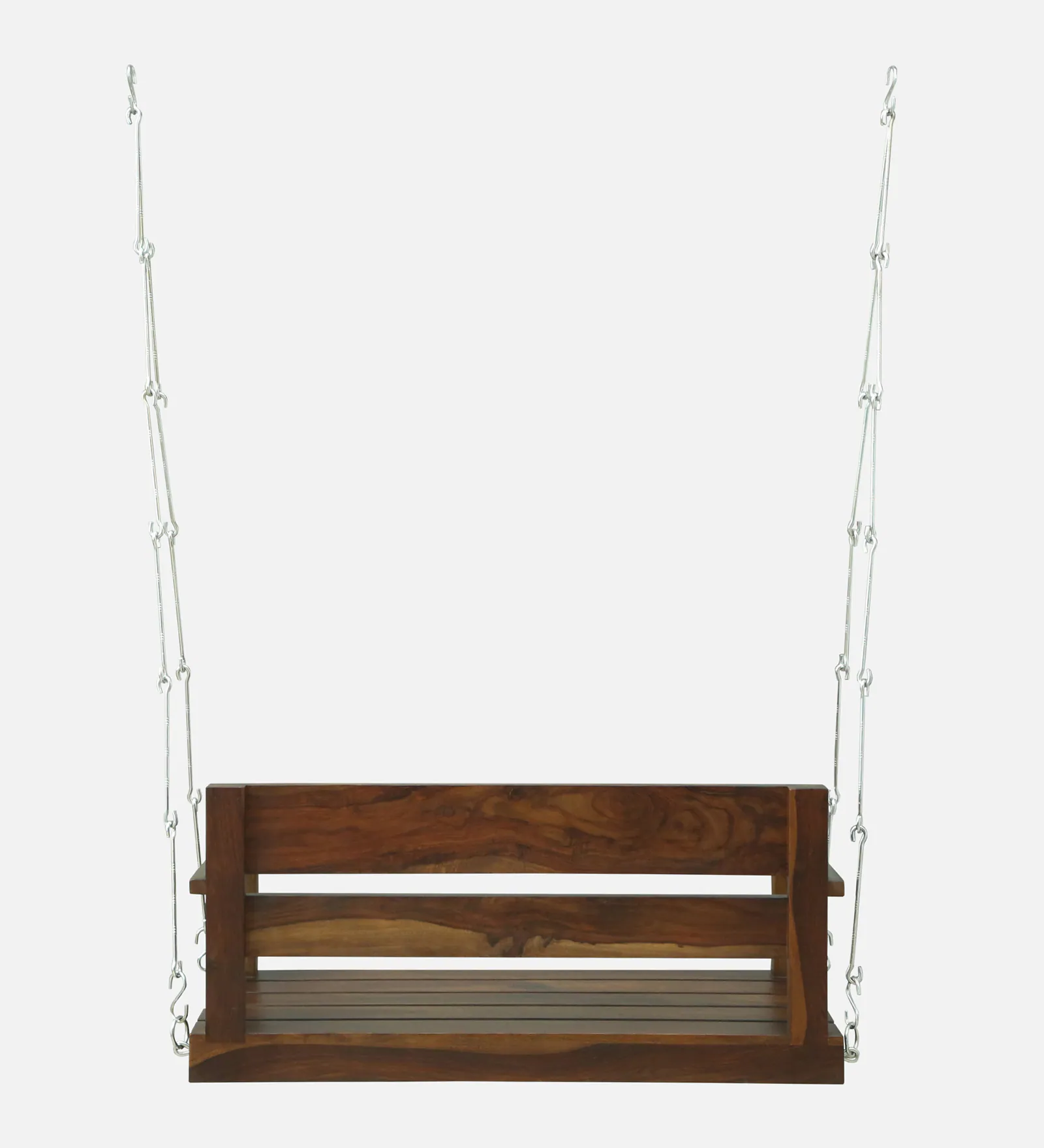Alvora Premium Solid Wood Wooden Swing in Walnut Finish - Image 3