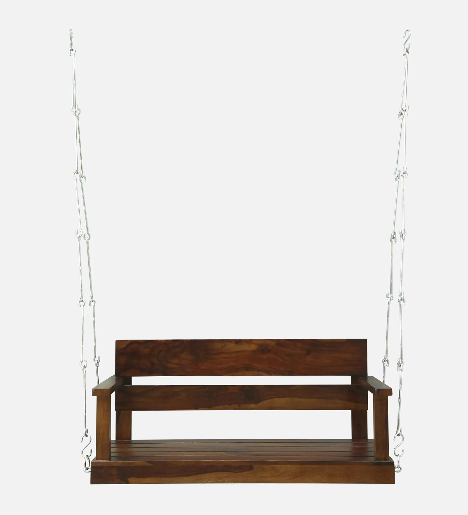 Alvora Premium Solid Wood Wooden Swing in Walnut Finish - Image 5