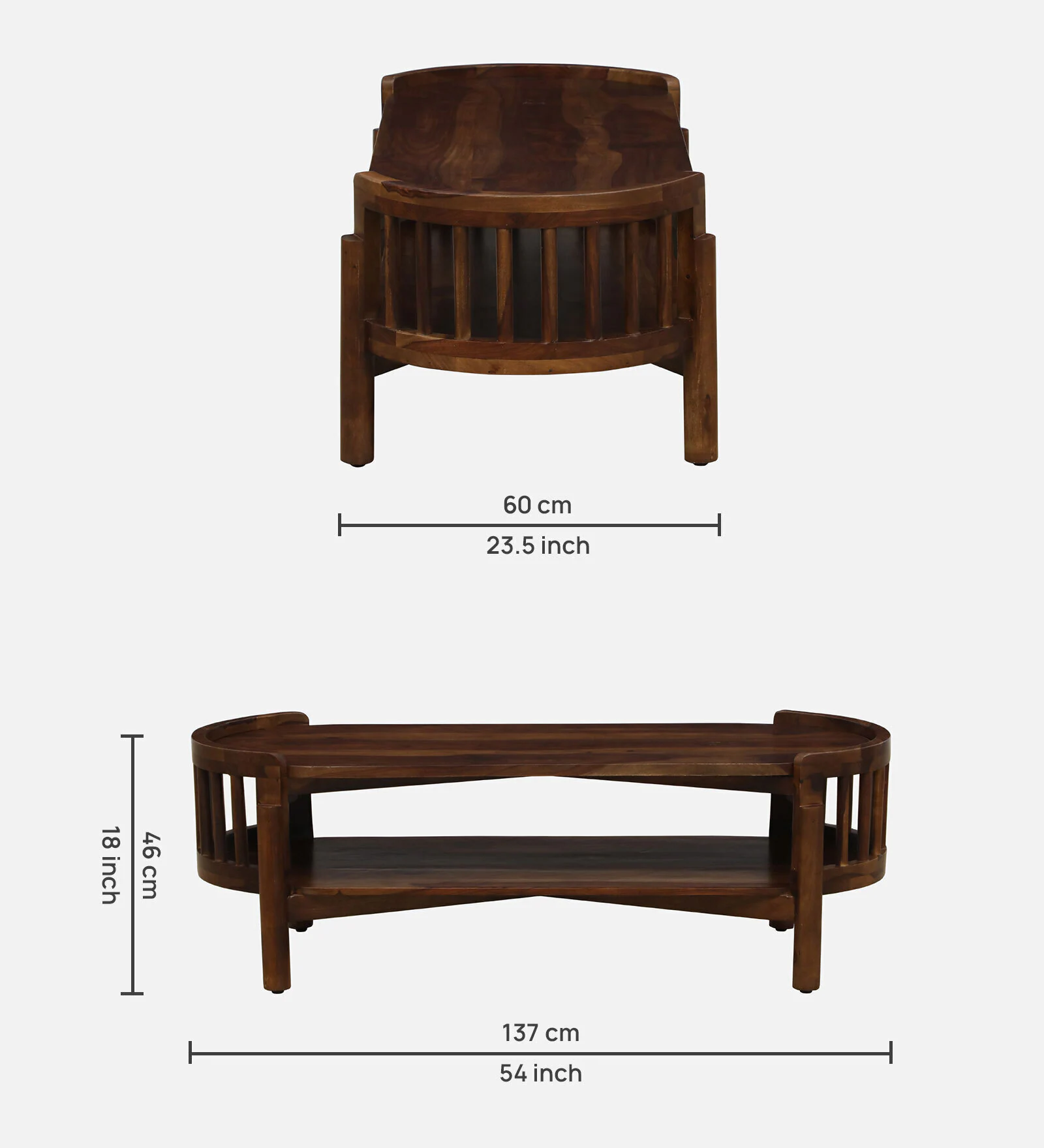 Amberfield Solid Wood Coffee Table with Multi-Purpose Storage Shelf - Image 3