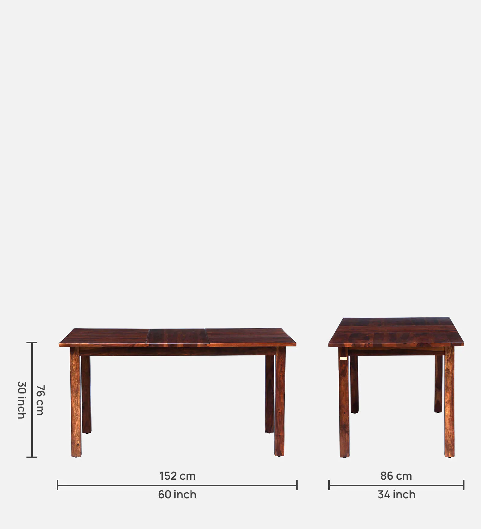 Aranya Craft Solid Sheesham Wood 6 Seater Dining Table Set in Walnut Finish - Image 3