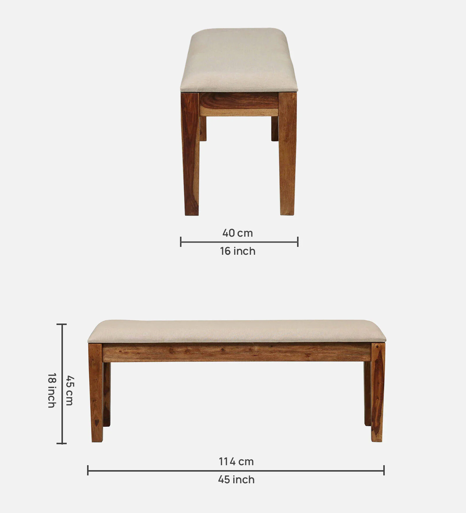 Aranya Craft Solid Sheesham Wood 6 Seater Dining Table Set in Walnut Finish - Image 5