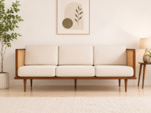 Arboura Natural Finish Solid Sheesham Wood Sofa