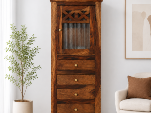 Arden Premium Sheesham Wood Multi-Purpose Storage Cabinet in Walnut Finish