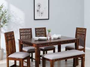 Ardley Premium Sheesham Wood 6 Seater Dining Table Set
