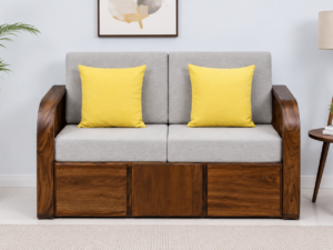 Artisan Comfort Premium Sheesham Wood 2 Seater Sofa in Provincial Teak Finish