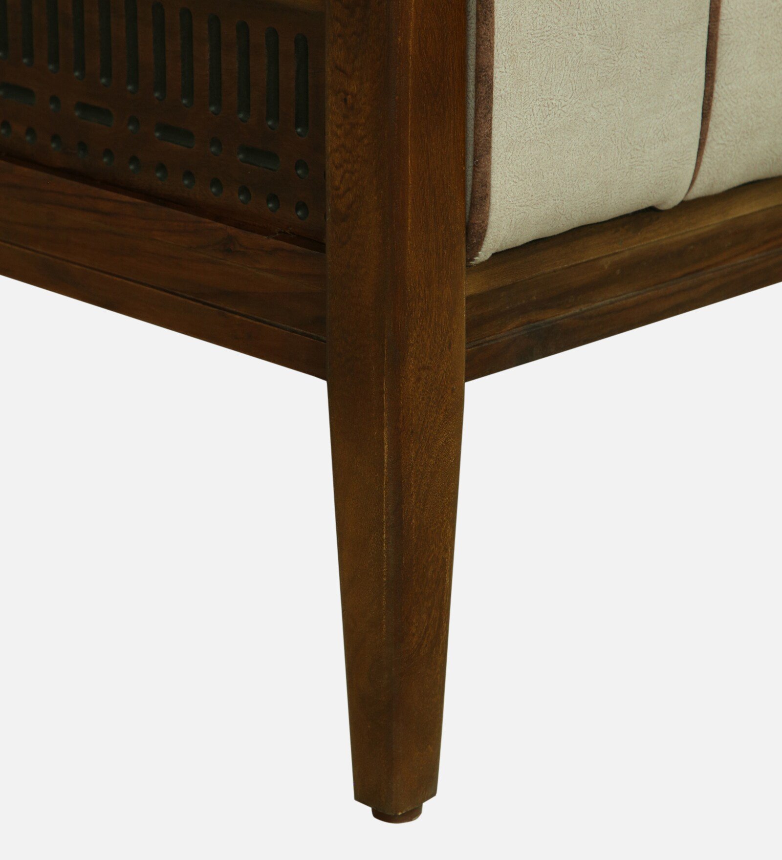 Artisan Crafted Solid Wood Single Seater Sofa in Provincial Teak Finish - Image 6