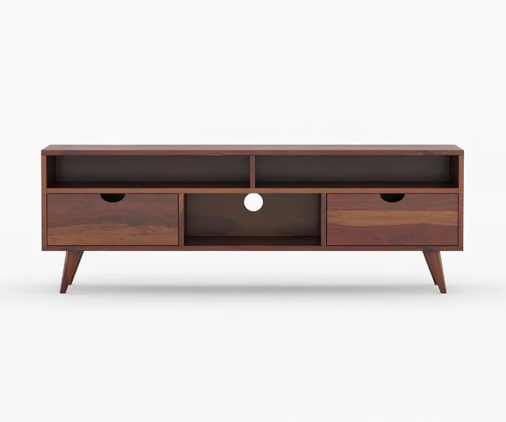 Artisan Crafted Solid Wood TV Unit - Image 3