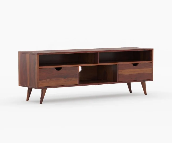 Artisan Crafted Solid Wood TV Unit - Image 4