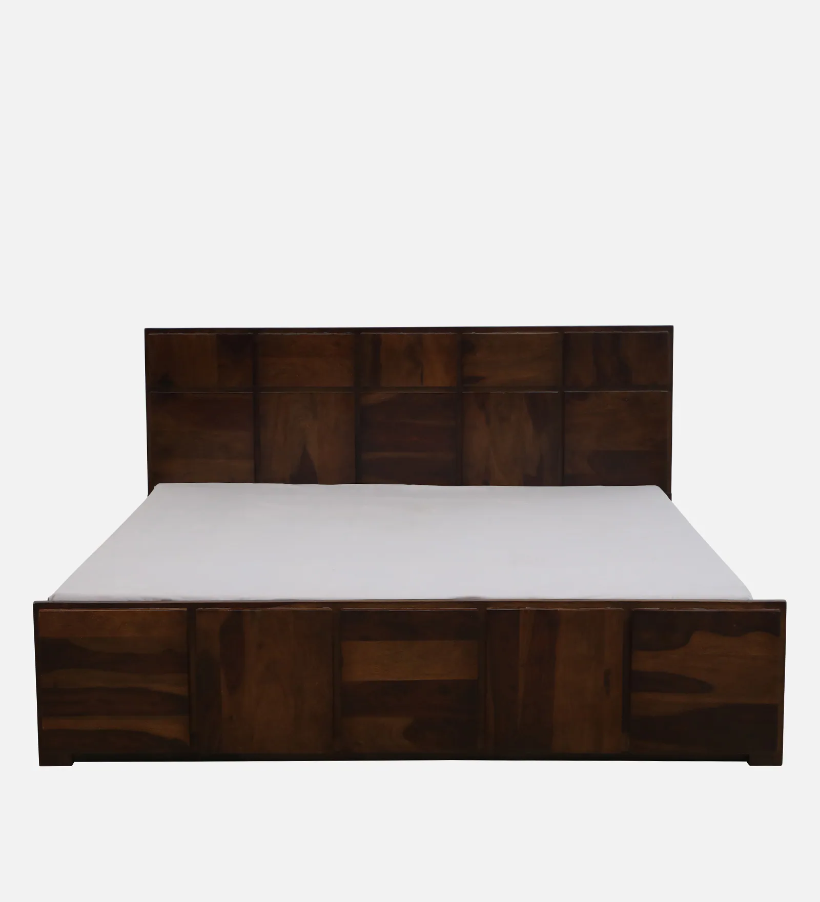 Arvena Premium Solid Sheesham Wood Double Bed with Upholstered Headboard - Image 5