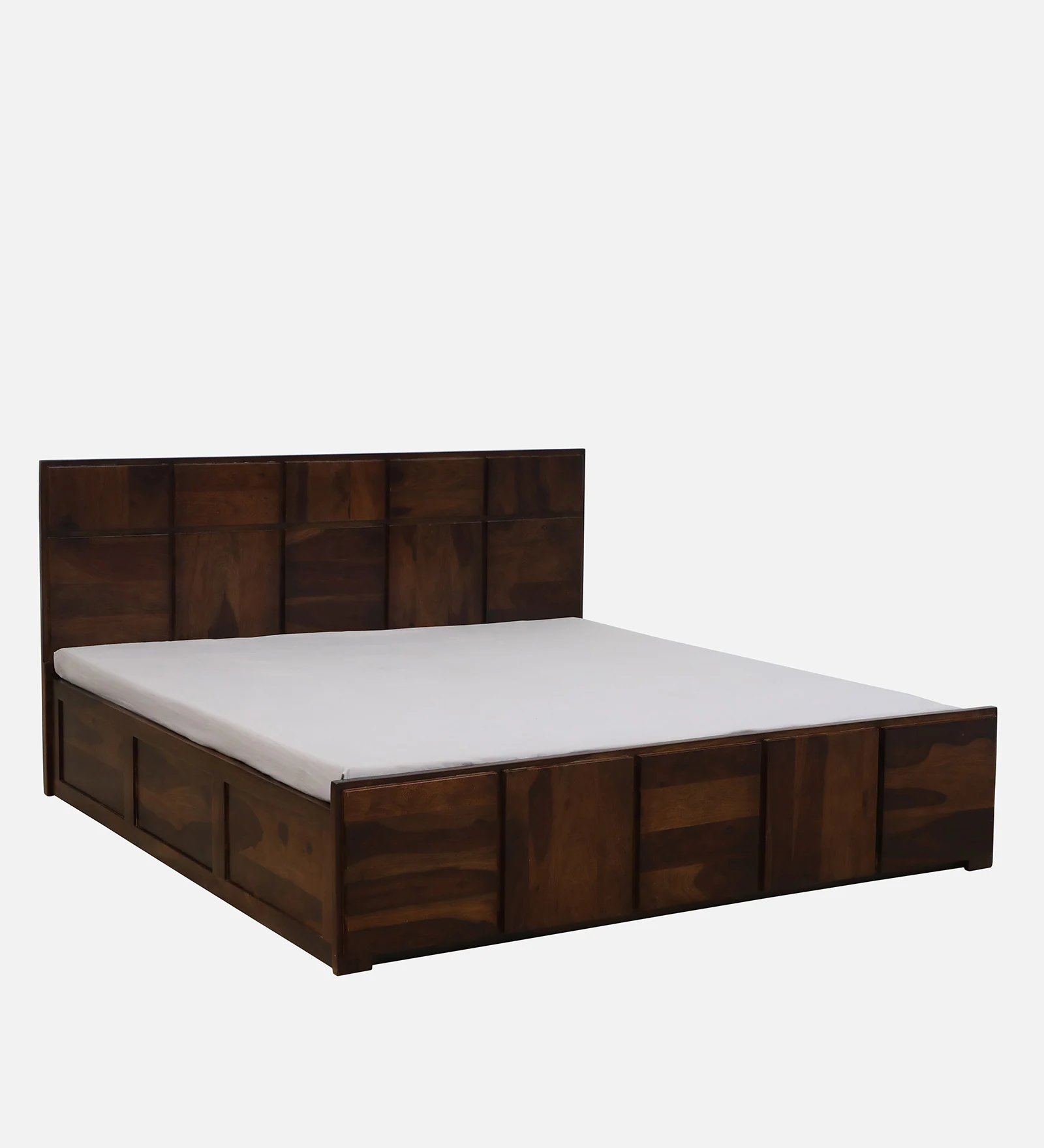 Arvena Premium Solid Sheesham Wood Double Bed with Upholstered Headboard - Image 6