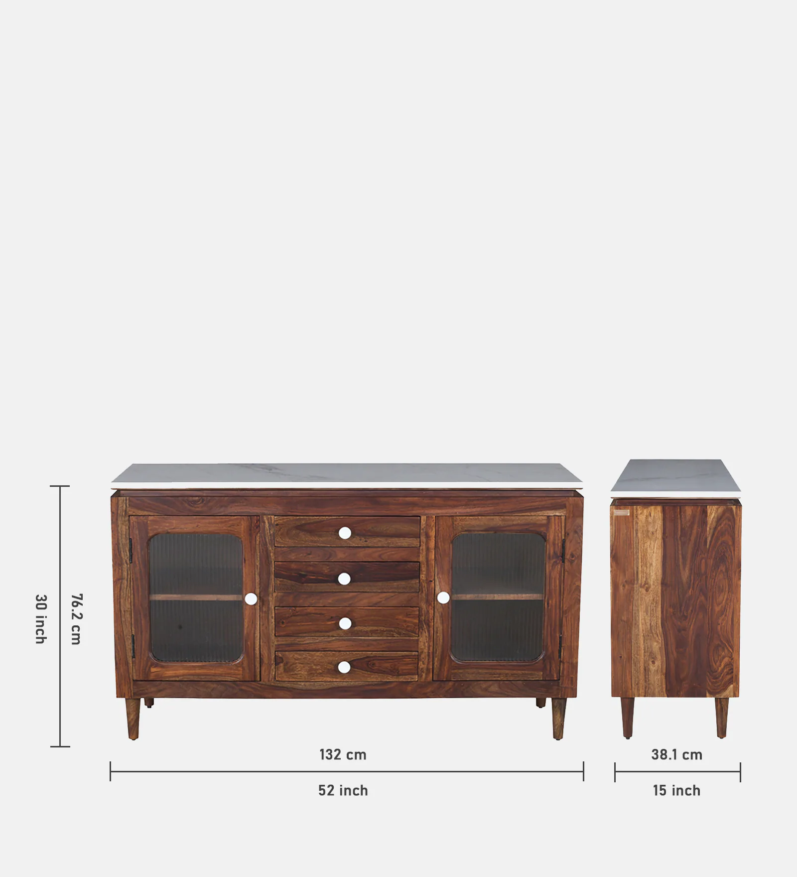 Lumiera Handcrafted Sheesham Wood Cabinet for Contemporary Homes - Image 2