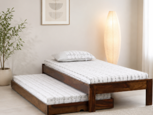 Aspen Premium Wooden Single Bed in Honey Oak Finish