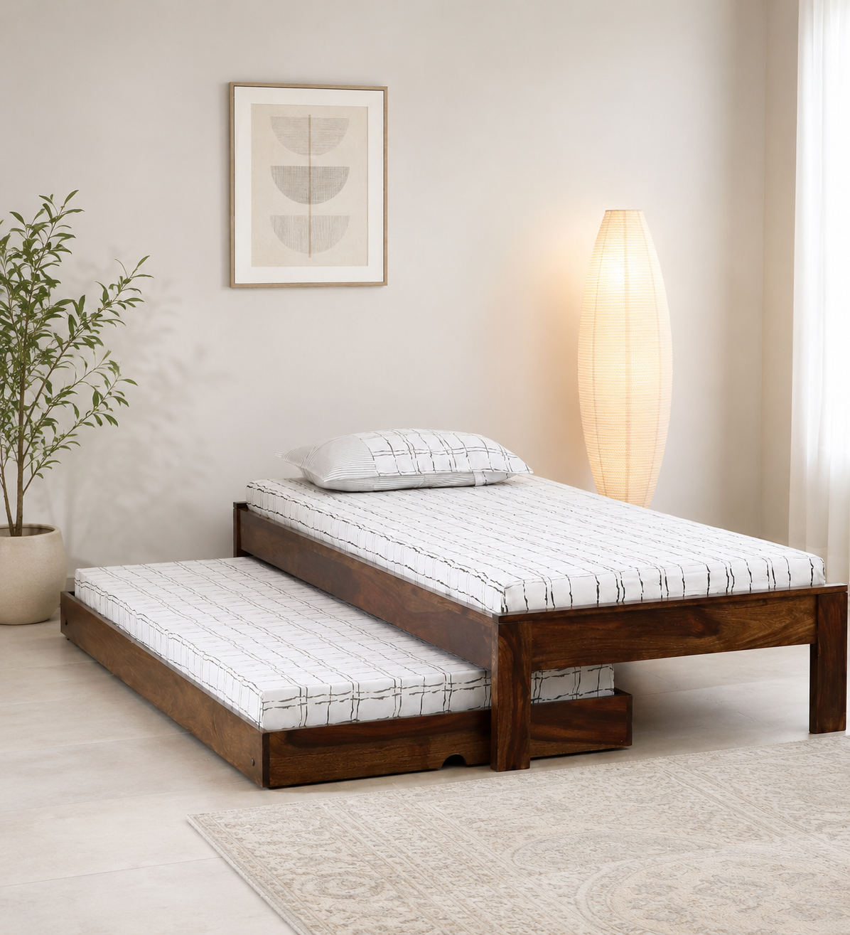 Aspen Premium Wooden Single Bed in Honey Oak Finish