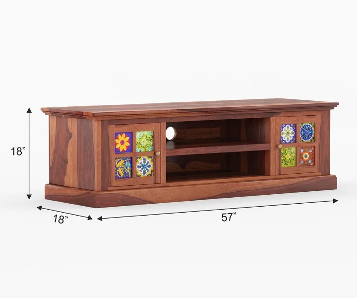 Aspen Solid Sheesham Wood Entertainment TV Unit - Image 6