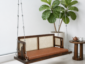 Astera Handcrafted Wooden Swing for Indoor and Balcony Spaces