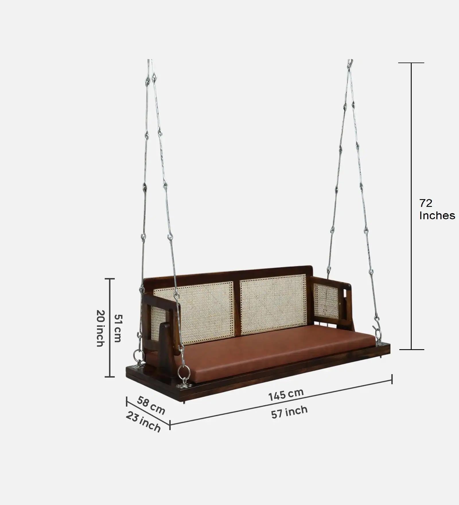 Astera Handcrafted Wooden Swing for Indoor and Balcony Spaces - Image 6