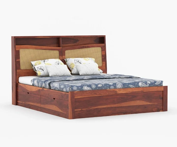 Astoria Premium Sheesham Wood Bed with Smooth Wooden Finish - Image 3