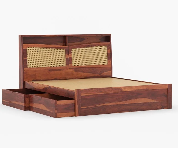 Astoria Premium Sheesham Wood Bed with Smooth Wooden Finish - Image 7