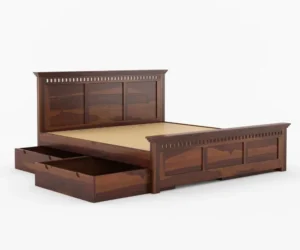 Aurelia Luxury Solid Sheesham Wood Bed with Storage - Image 5