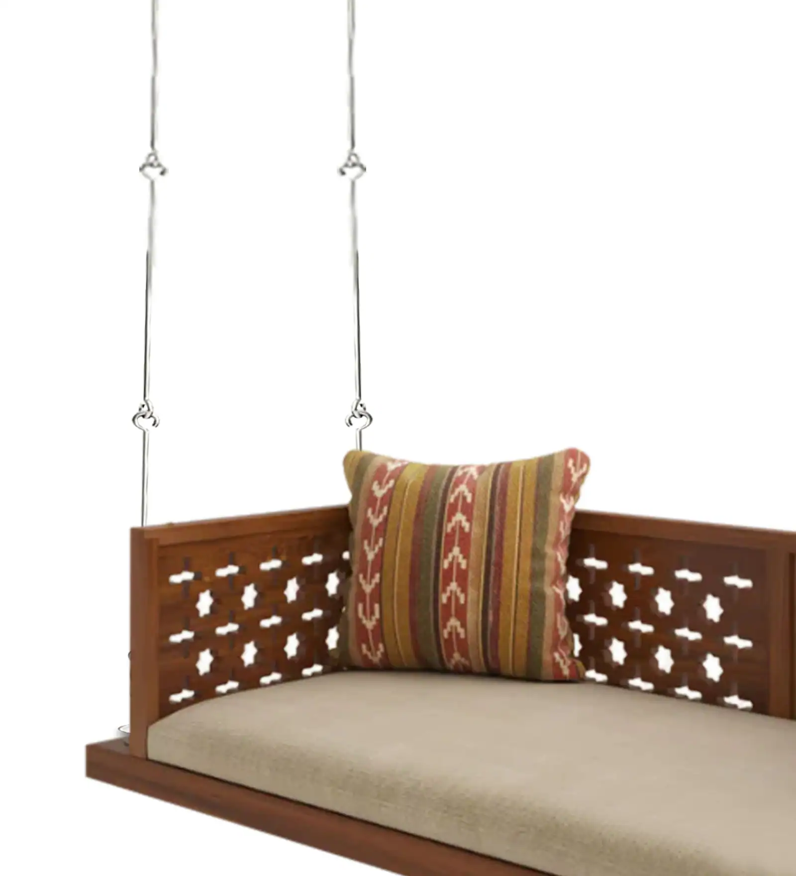 Aurena Premium Solid Sheesham Wood Wooden Swing for Home Décor - Image 5
