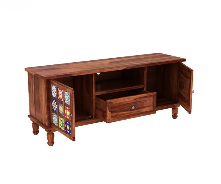 Aurora Handcrafted Solid Sheesham Wood TV Unit - Image 4