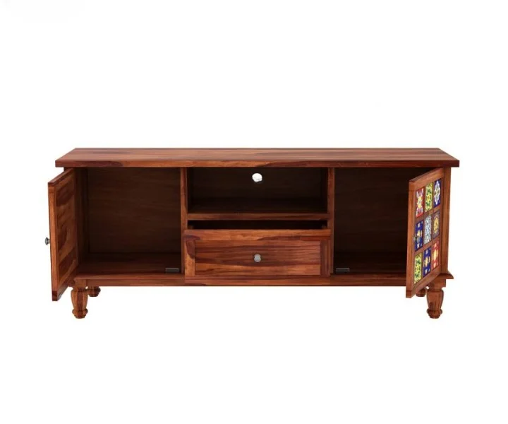 Aurora Handcrafted Solid Sheesham Wood TV Unit - Image 5