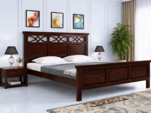 Aurora Luxury Sheesham Wood Bed for Modern Bedroom Interiors