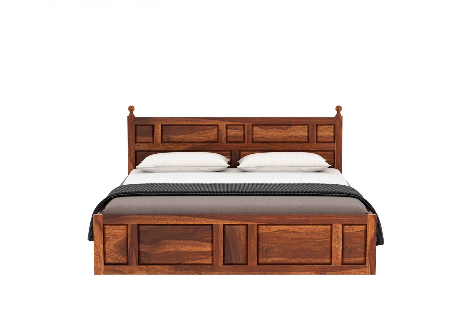 Aurora Luxury Sheesham Wood Bed with Smart Storage Design - Image 2