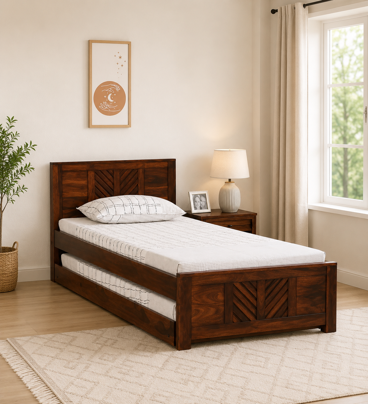 Aurora Luxury Wooden Single Bed with Timeless Design