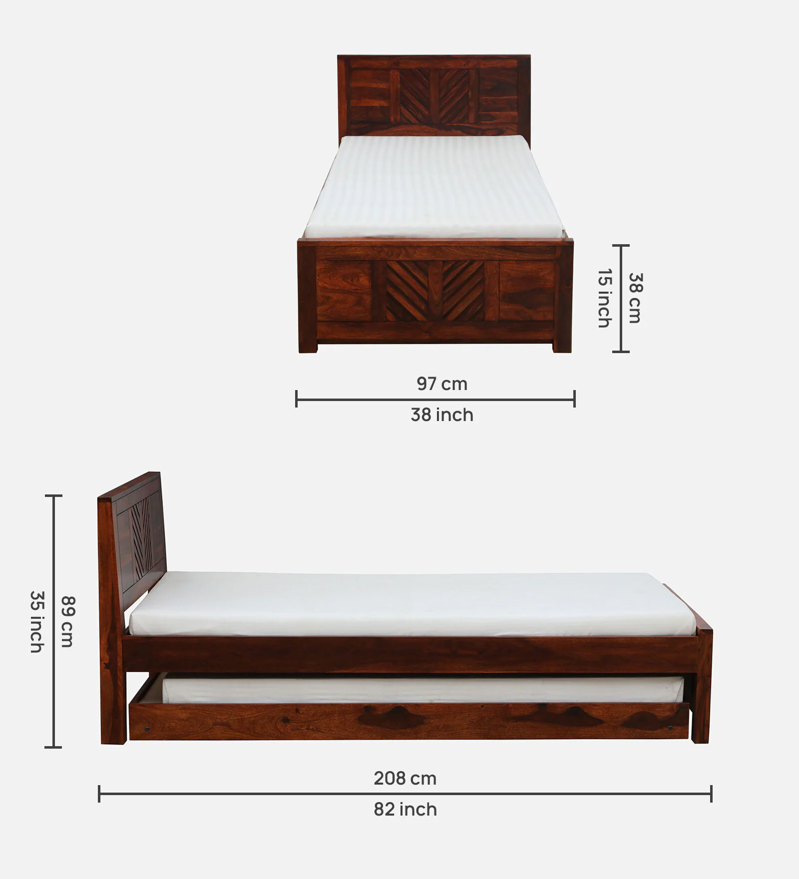 Aurora Luxury Wooden Single Bed with Timeless Design - Image 6