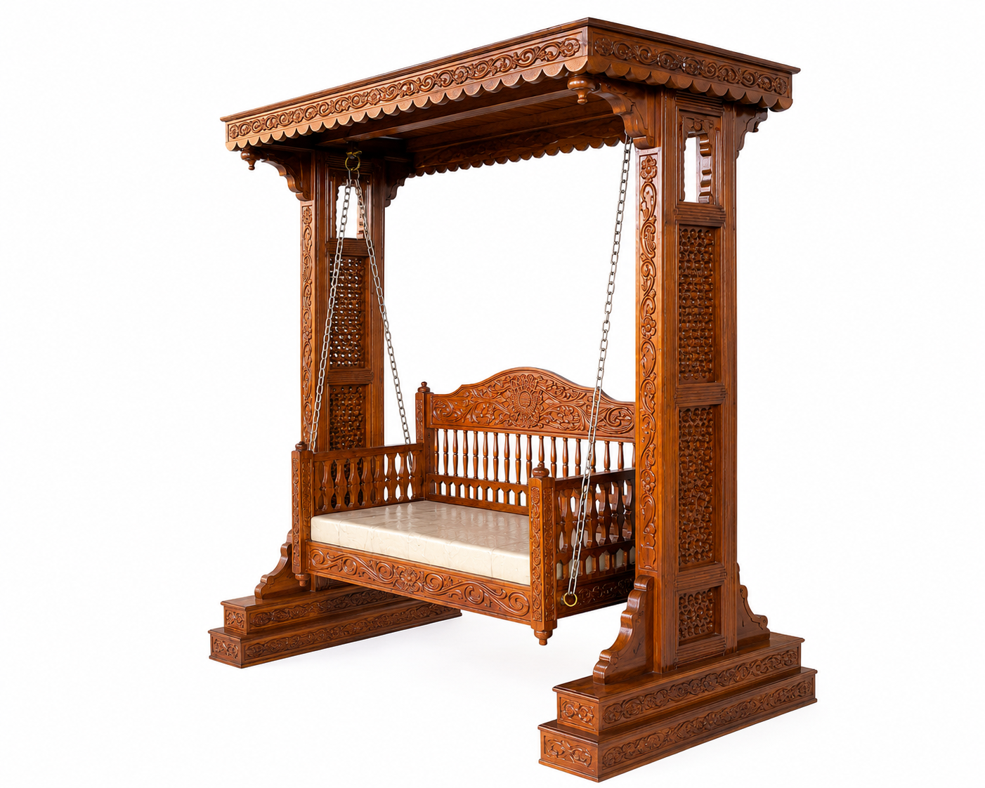Avellia Solid Sheesham Wood Wooden Swing in Honey Oak Finish - Image 6