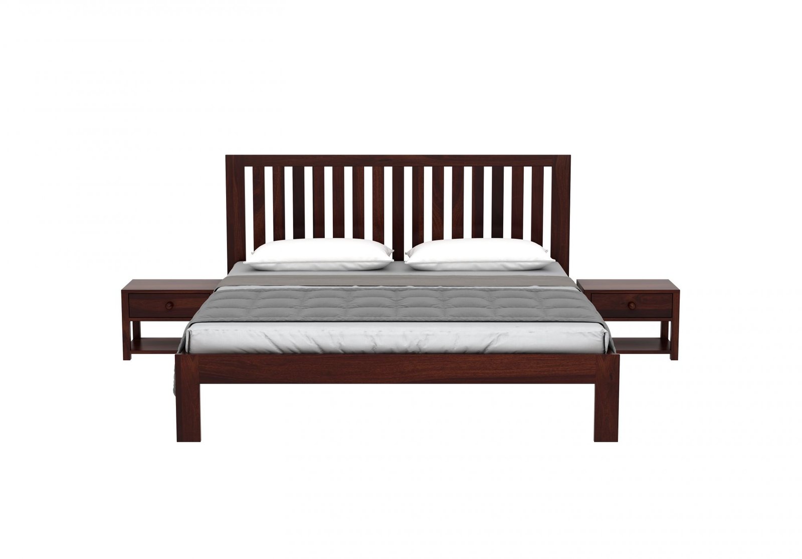 Aviora Solid Sheesham Wood Bed in Provincial Teak Finish - Image 4