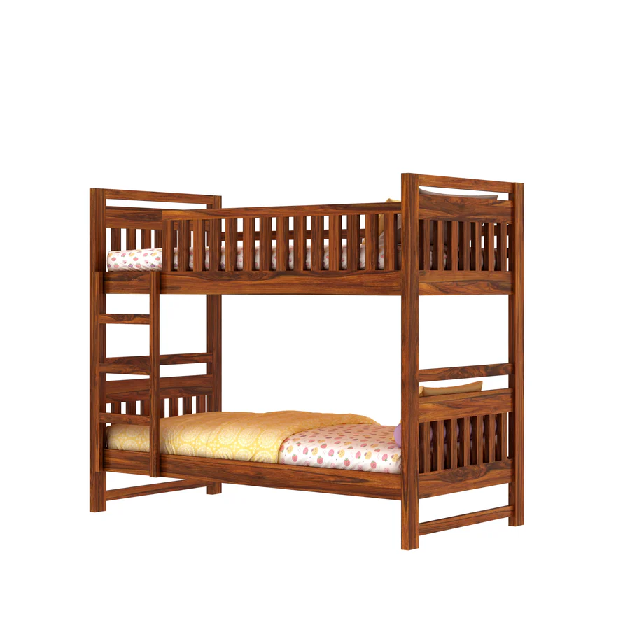 Avelon Solid Sheesham Wood Bunk Bed in Provincial Teak Finish - Image 4