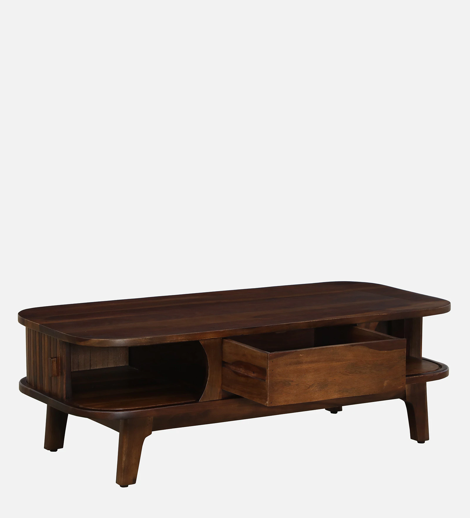 Avendor Solid Sheesham Wood Coffee Table with Open Storage Shelf - Image 7