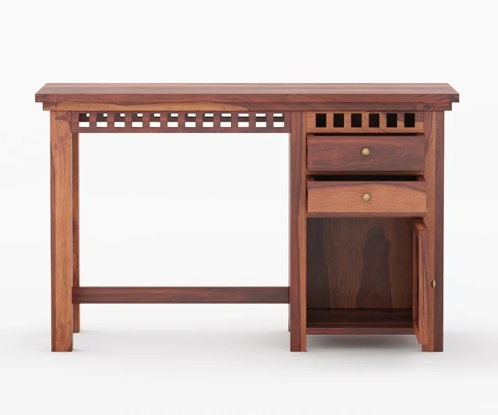 Avendra Solid Sheesham Wood Study Table with Functional Storage in Walnut Finish - Image 3