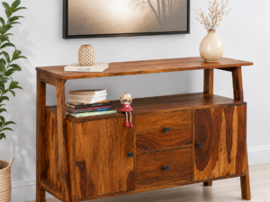 Avenza Premium Wooden Storage Cabinet with Functional Shelving Space