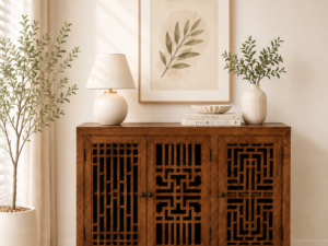 Aviora Premium Solid Wood Multi Utility Cabinet in Teak Finish